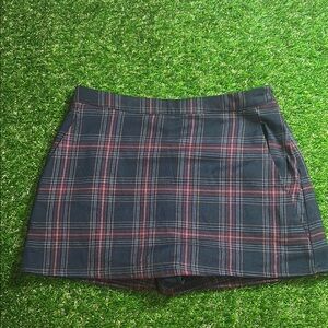Forever 21 Plaid Mini Skirt - Red and Blue